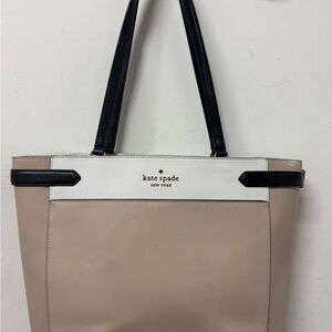 kate spade Tan and Black Tote Bag